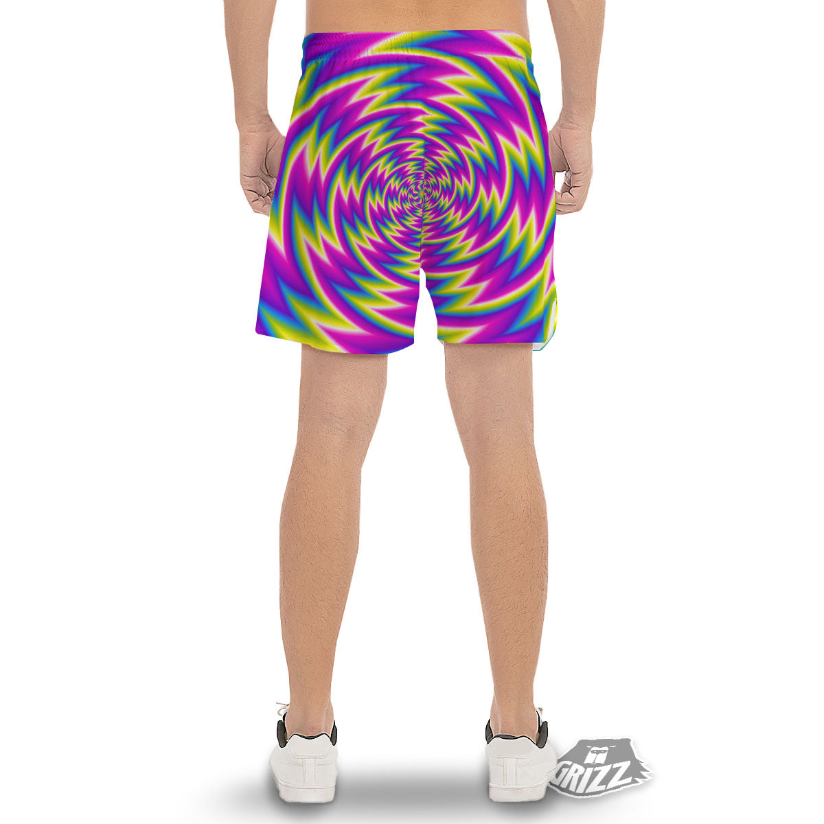 Optical Illusion Moving Dizzy Spiral Men's Gym Shorts-grizzshop