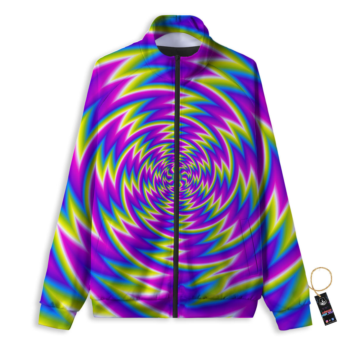 Optical Illusion Moving Dizzy Spiral Track Jacket-grizzshop