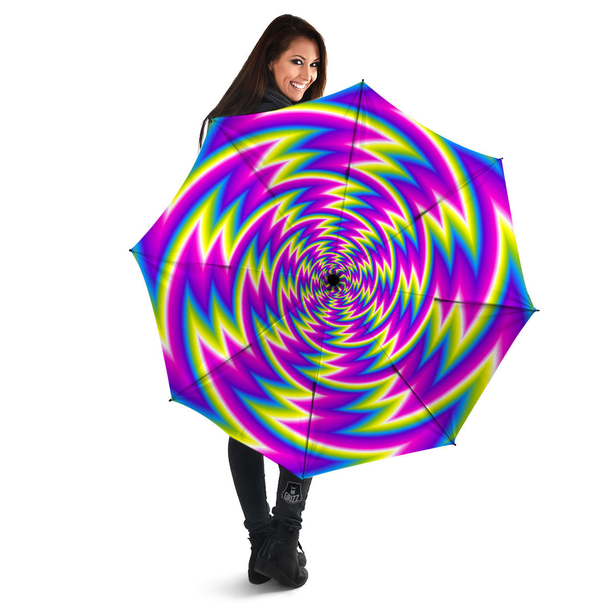 Optical Illusion Moving Dizzy Spiral Umbrella-grizzshop