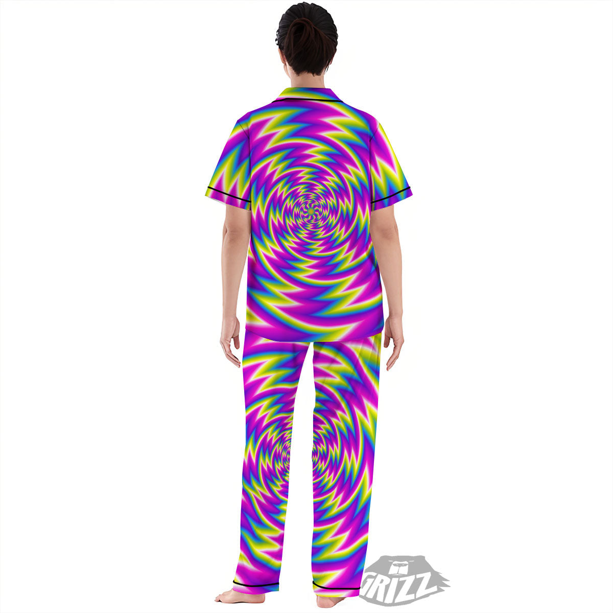 Optical Illusion Moving Dizzy Spiral Women's Pajamas Set-grizzshop