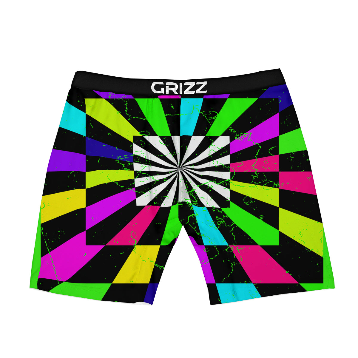 Optical Illusion Neon Abstract Print Boxer Briefs-grizzshop