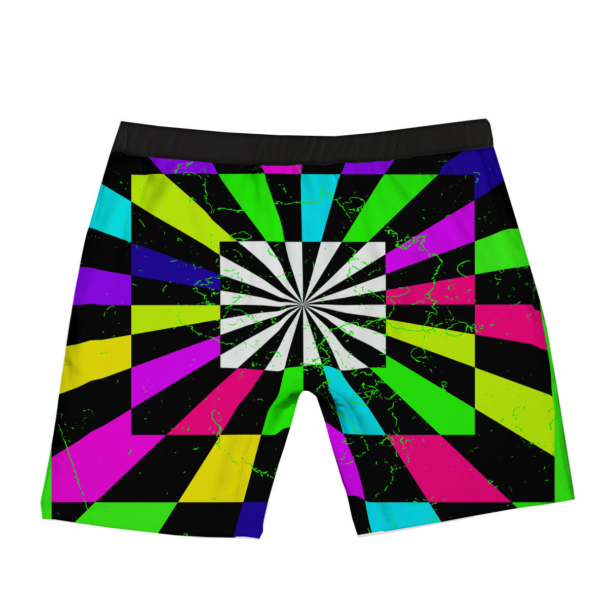 Optical Illusion Neon Abstract Print Boxer Briefs-grizzshop