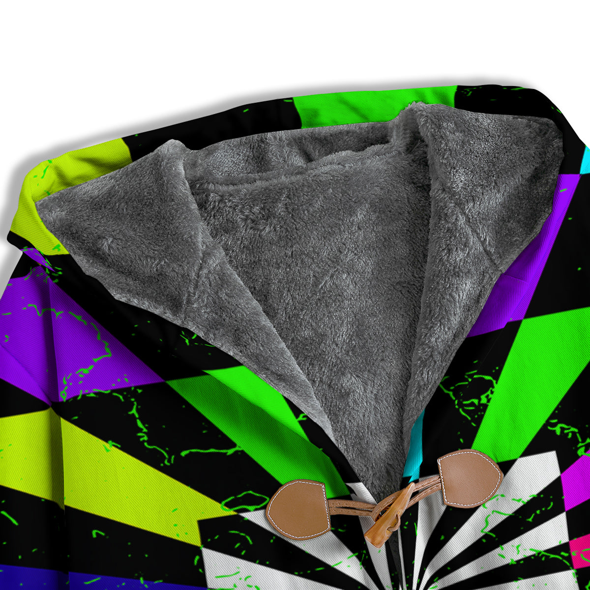Optical Illusion Neon Abstract Print Men's Windbreaker Jacket-grizzshop