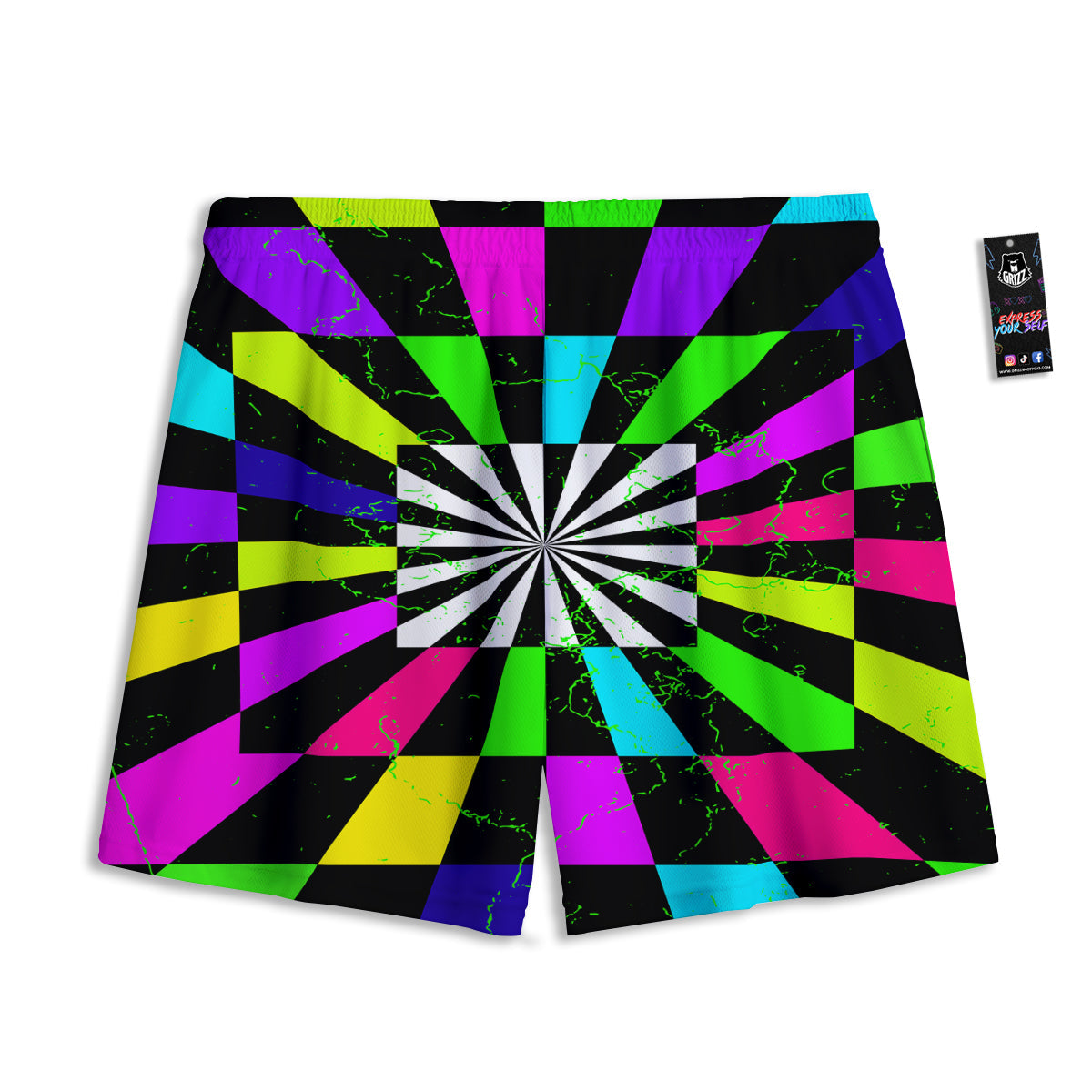 Pentagram Satanic Flame Print Mesh Shorts