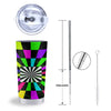 Optical Illusion Neon Abstract Print Tumbler-grizzshop