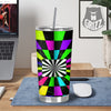 Optical Illusion Neon Abstract Print Tumbler-grizzshop