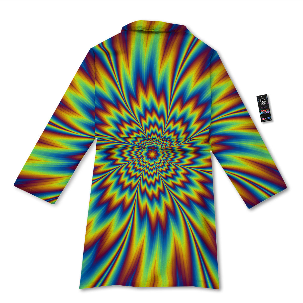 Optical Illusion Neon Psychedelic Bathrobe-grizzshop