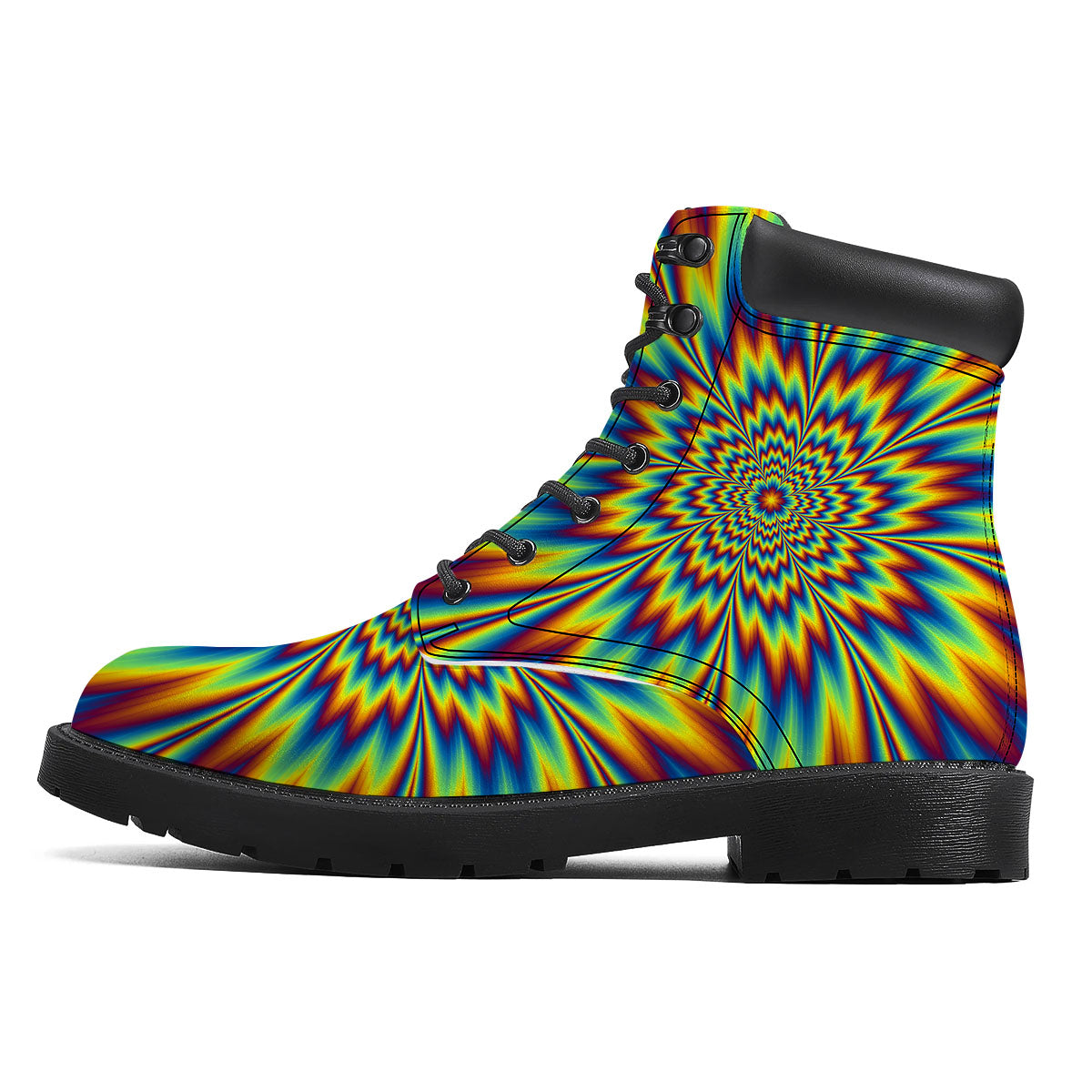 Optical Illusion Neon Psychedelic Boots-grizzshop