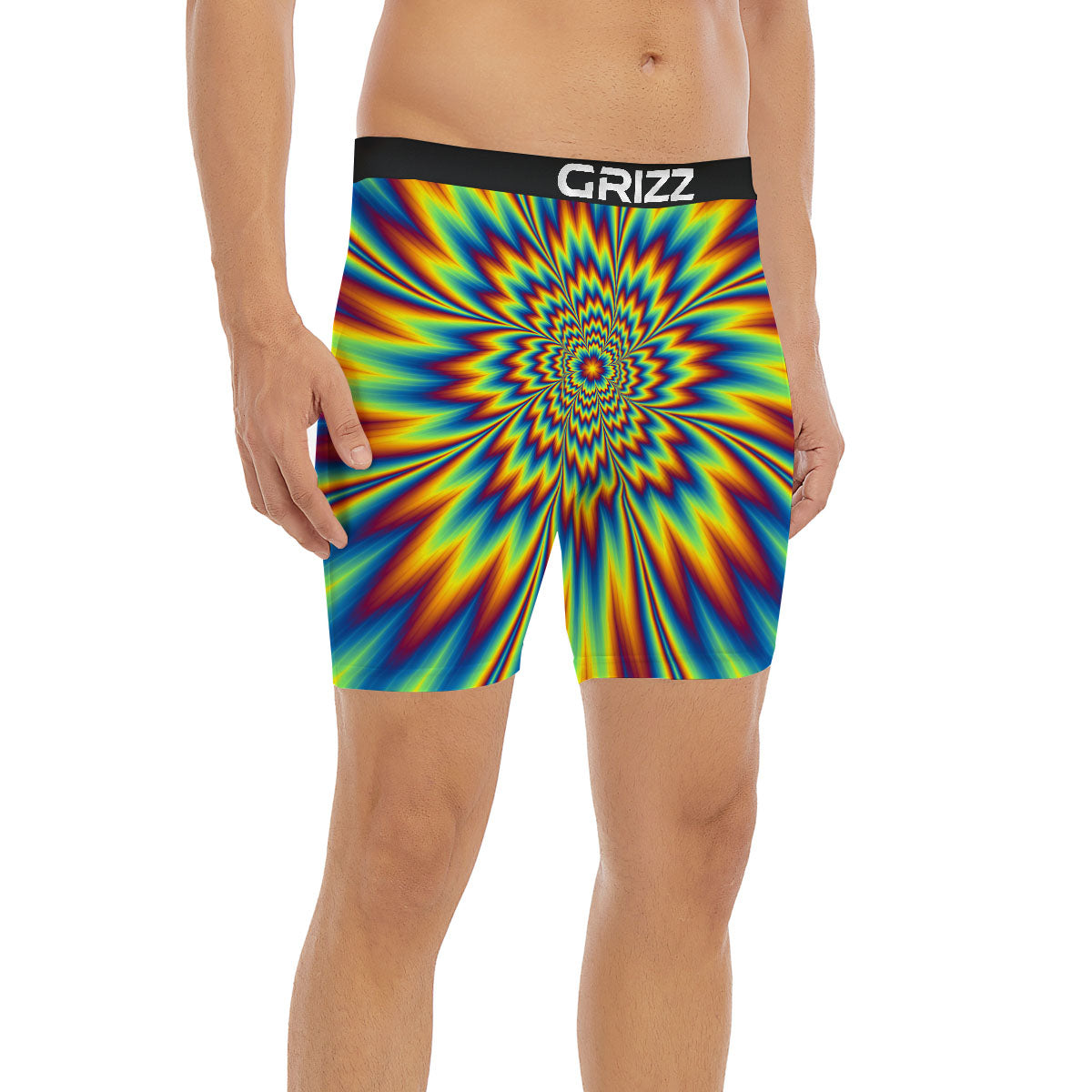 Optical Illusion Neon Psychedelic Boxer Briefs-grizzshop