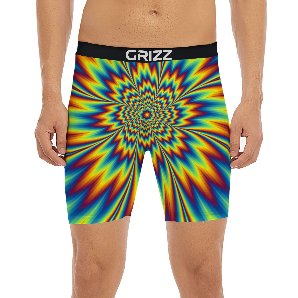 Optical Illusion Neon Psychedelic Boxer Briefs-grizzshop
