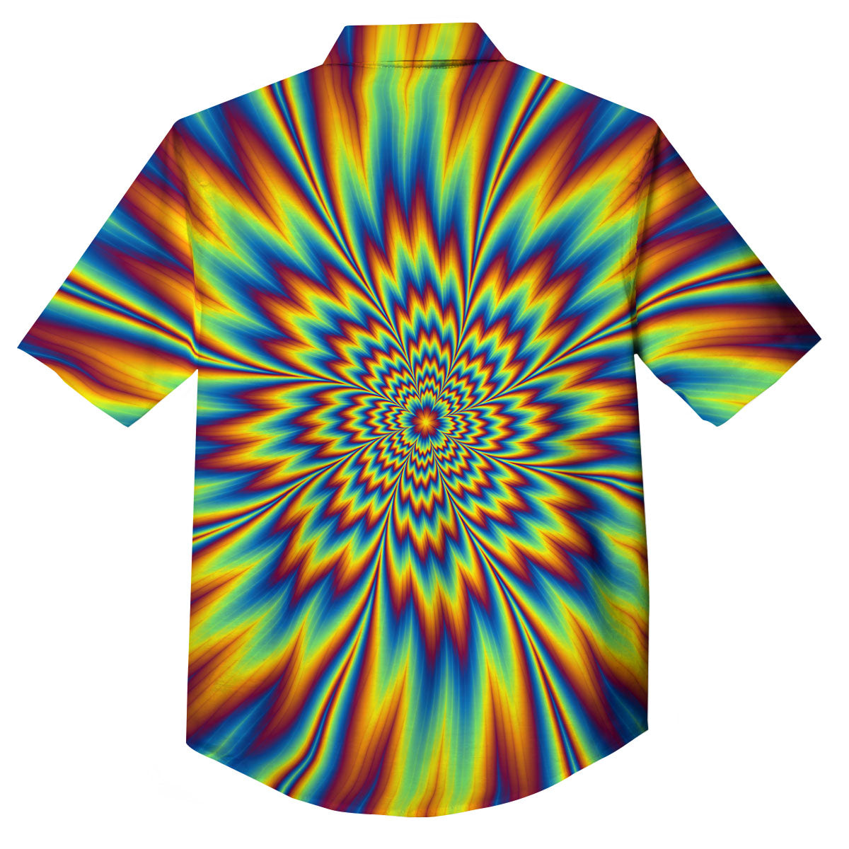 Optical Illusion Neon Psychedelic Button Up Shirt-grizzshop