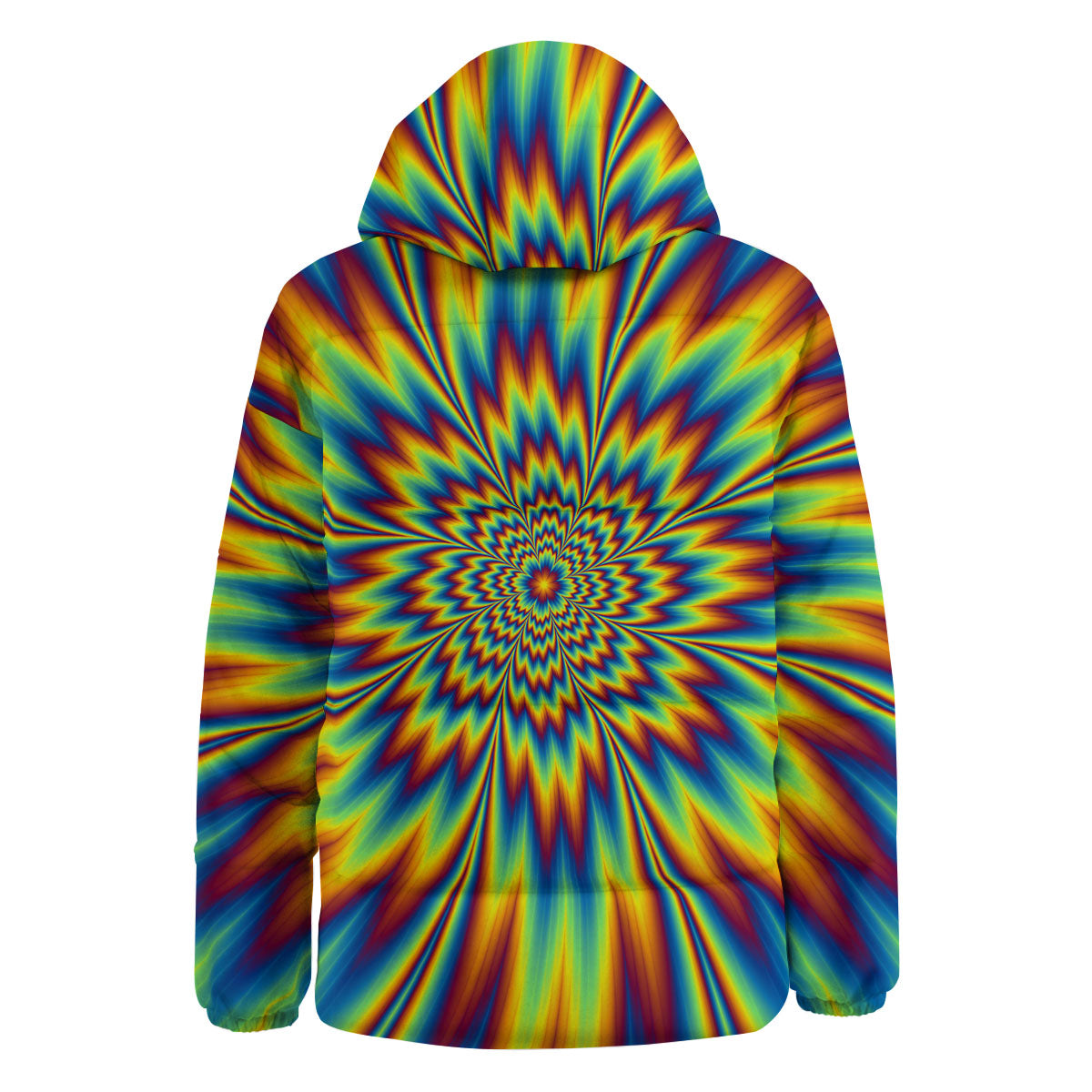 Optical Illusion Neon Psychedelic Down Jacket-grizzshop