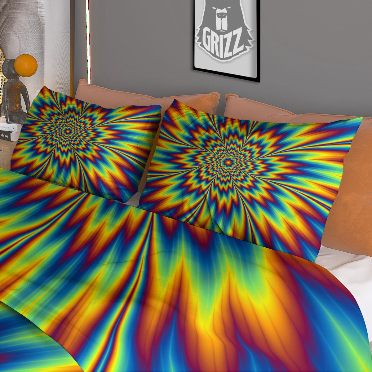 Optical Illusion Neon Psychedelic Duvet Cover Bedding Set