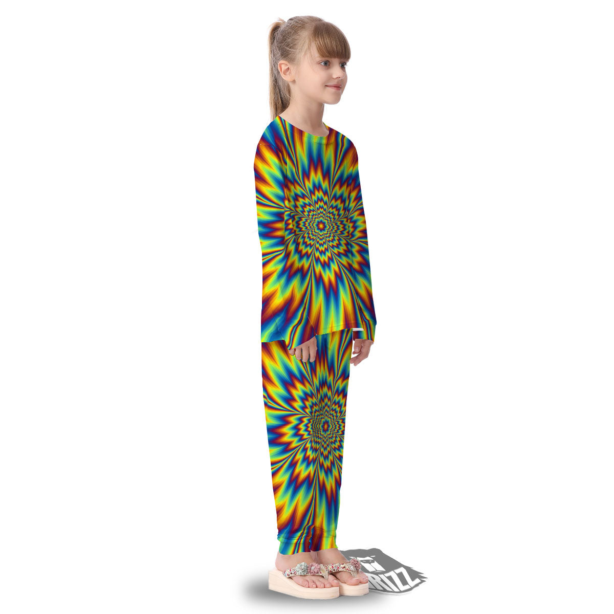 Optical Illusion Neon Psychedelic Kid's Pajamas-grizzshop
