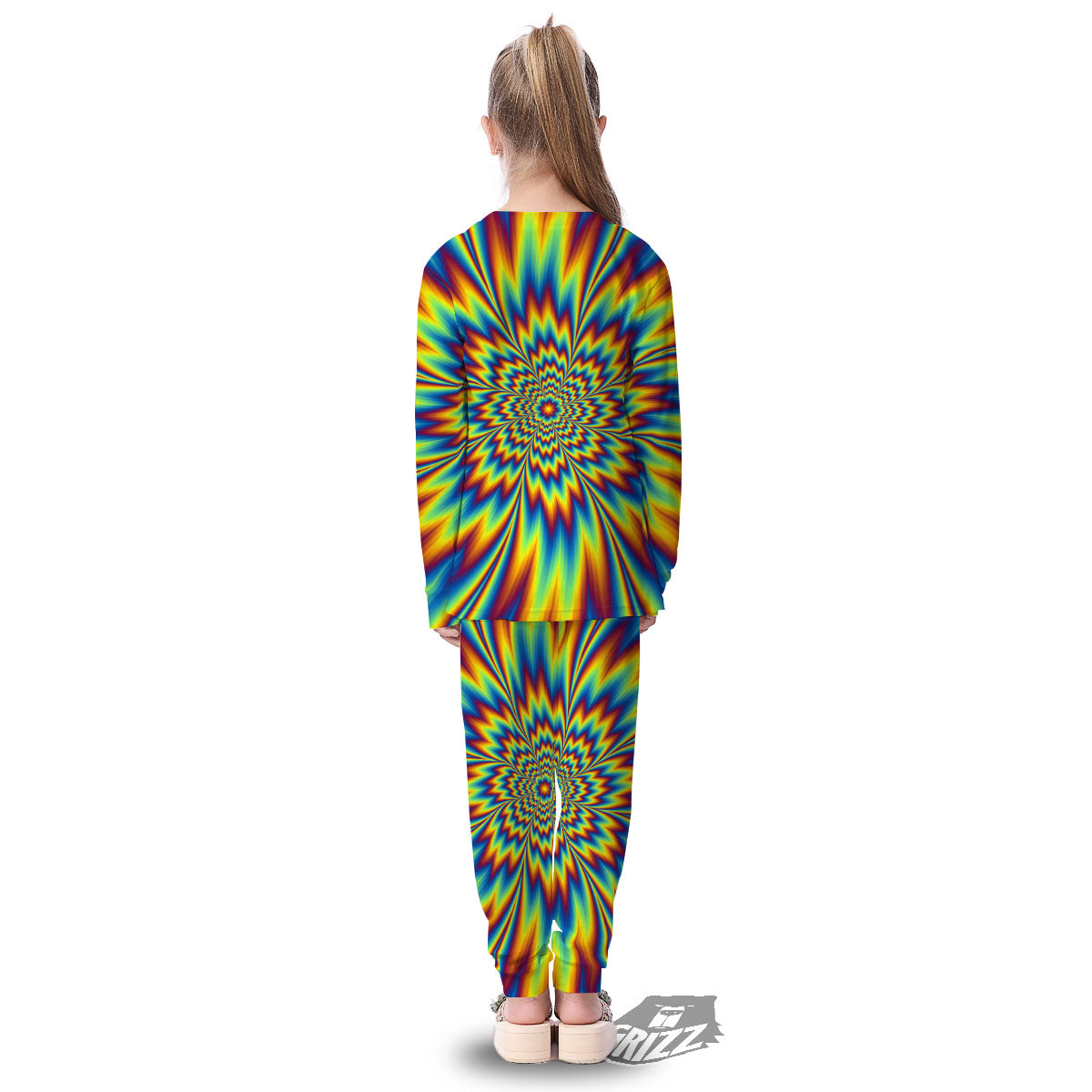 Optical Illusion Neon Psychedelic Kid's Pajamas-grizzshop