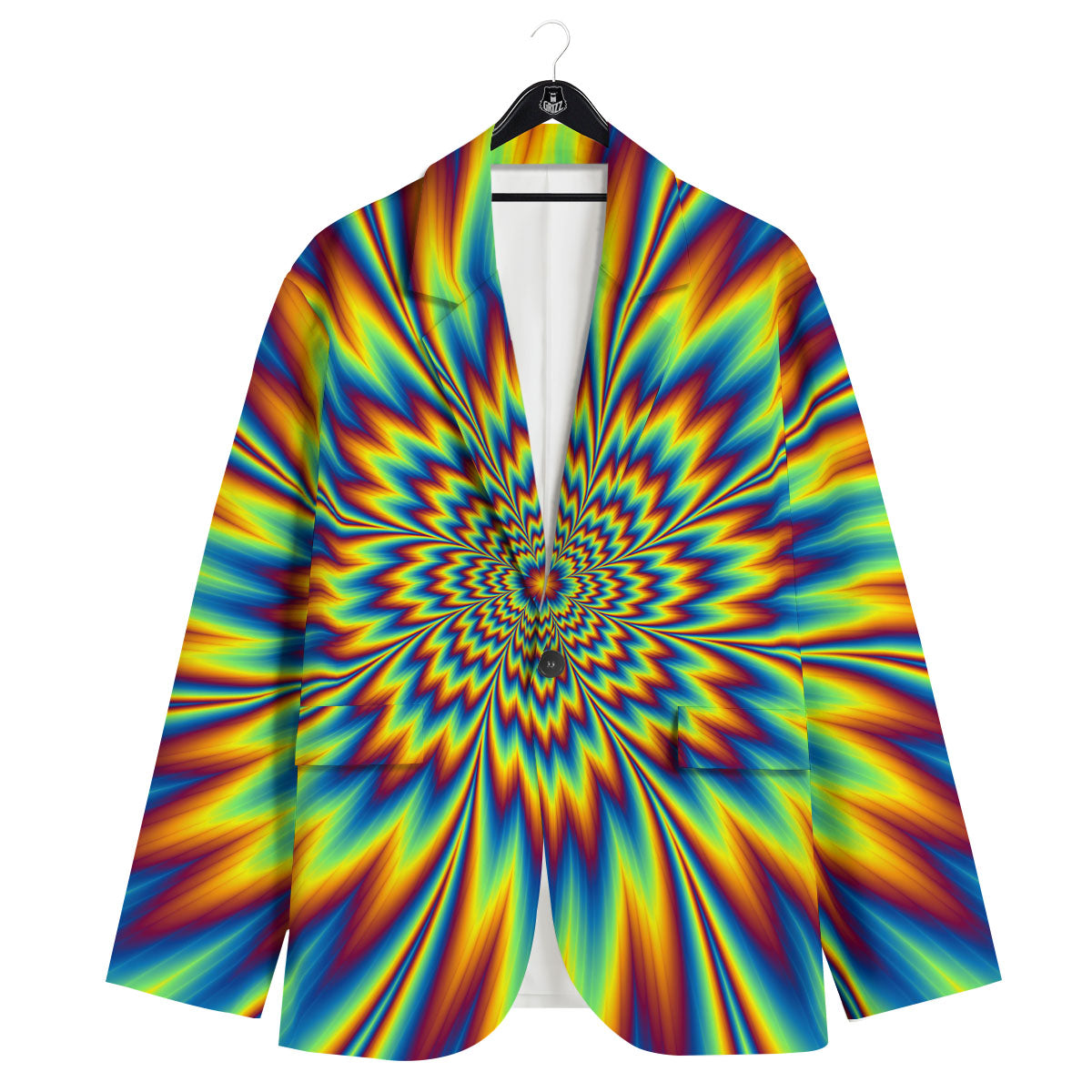 Optical Illusion Neon Psychedelic Men's Sport Coat-grizzshop