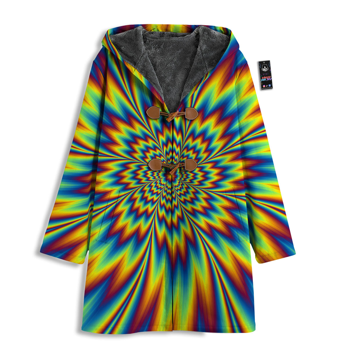 Optical Illusion Neon Psychedelic Men's Windbreaker Jacket-grizzshop