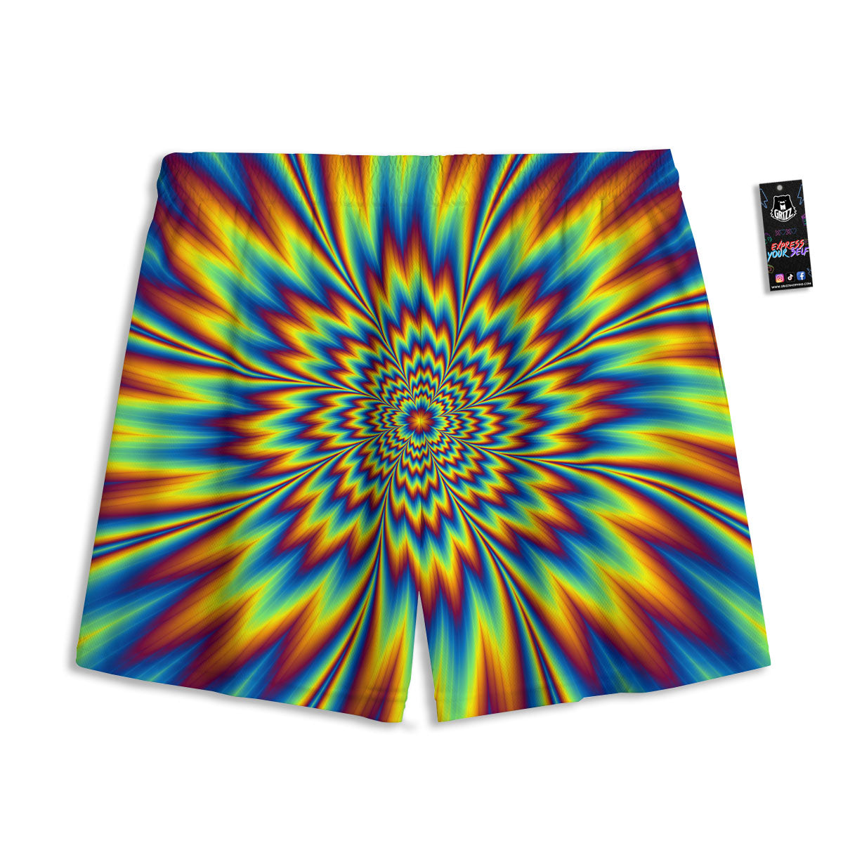 Optical Illusion Neon Psychedelic Mesh Shorts