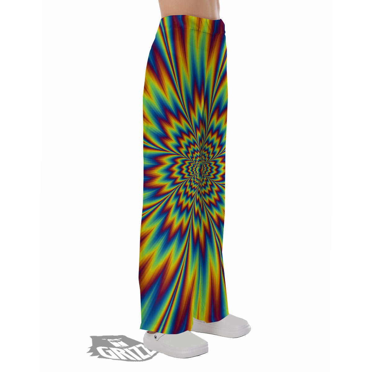 Optical Illusion Neon Psychedelic Pajama Pants-grizzshop