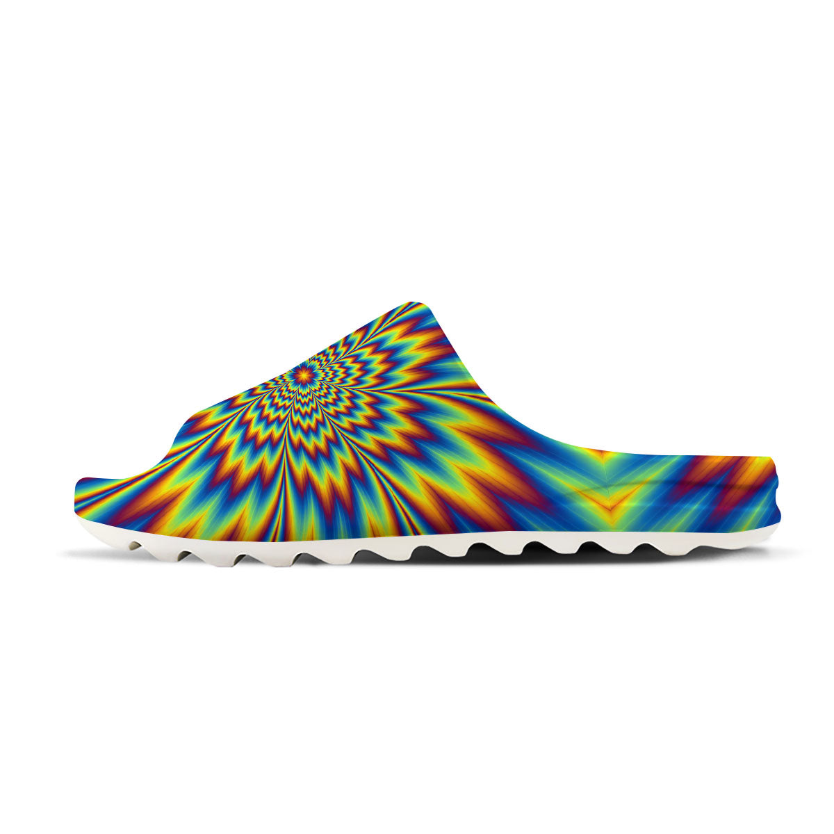 Optical Illusion Neon Psychedelic Sandals-grizzshop