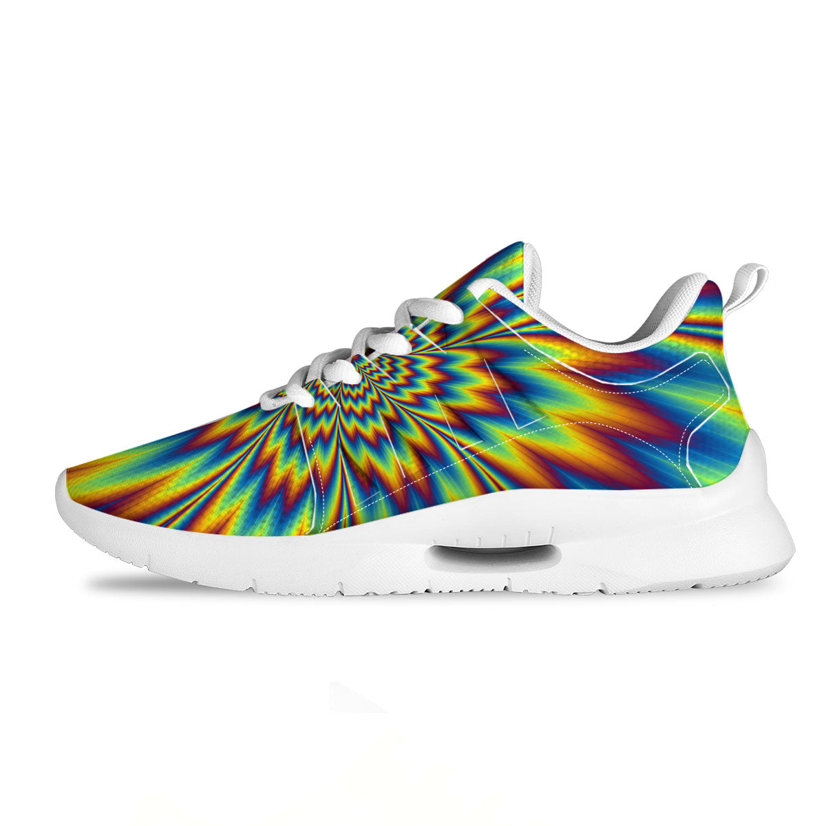 Optical Illusion Neon Psychedelic Tennis Shoes-grizzshop