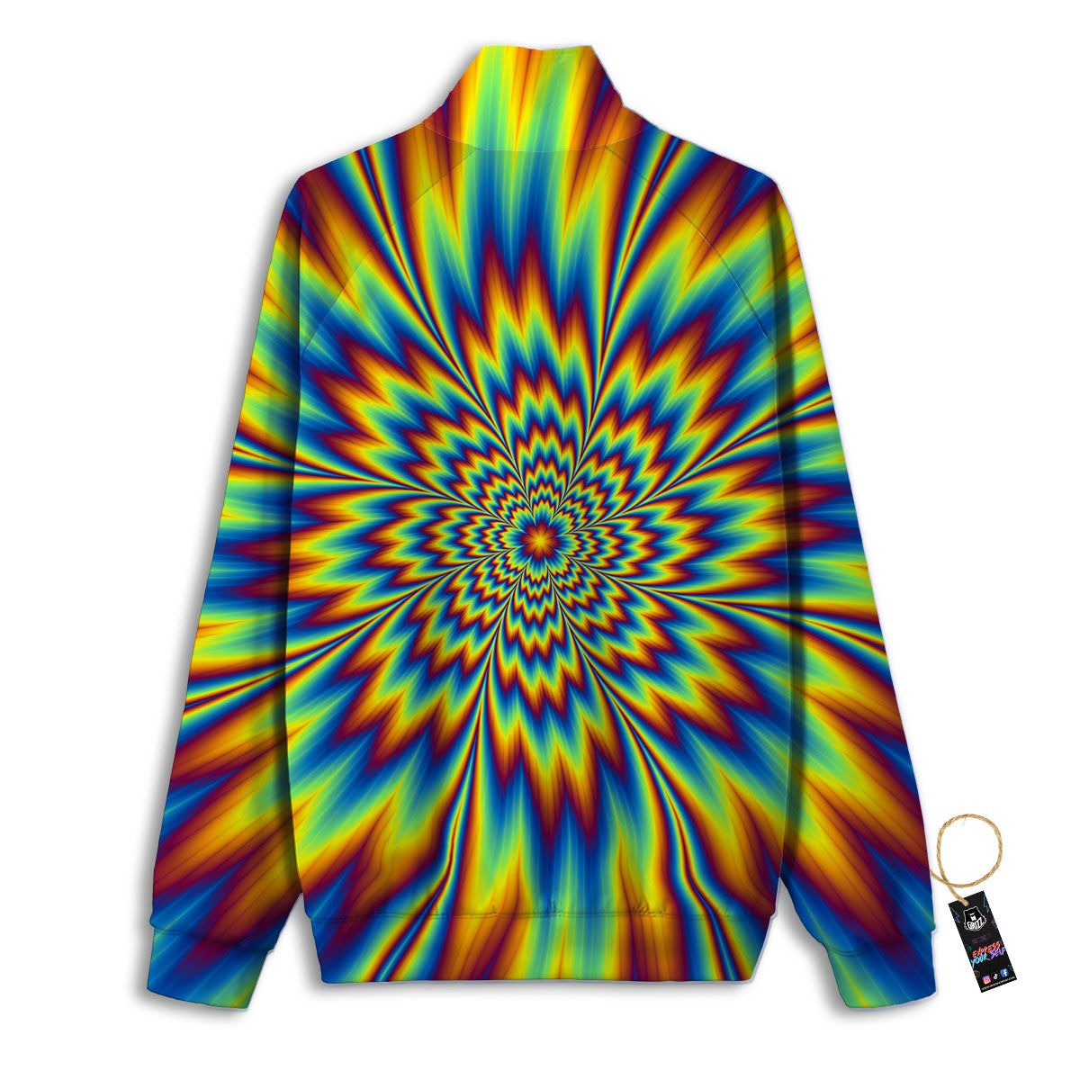 Optical Illusion Neon Psychedelic Track Jacket-grizzshop