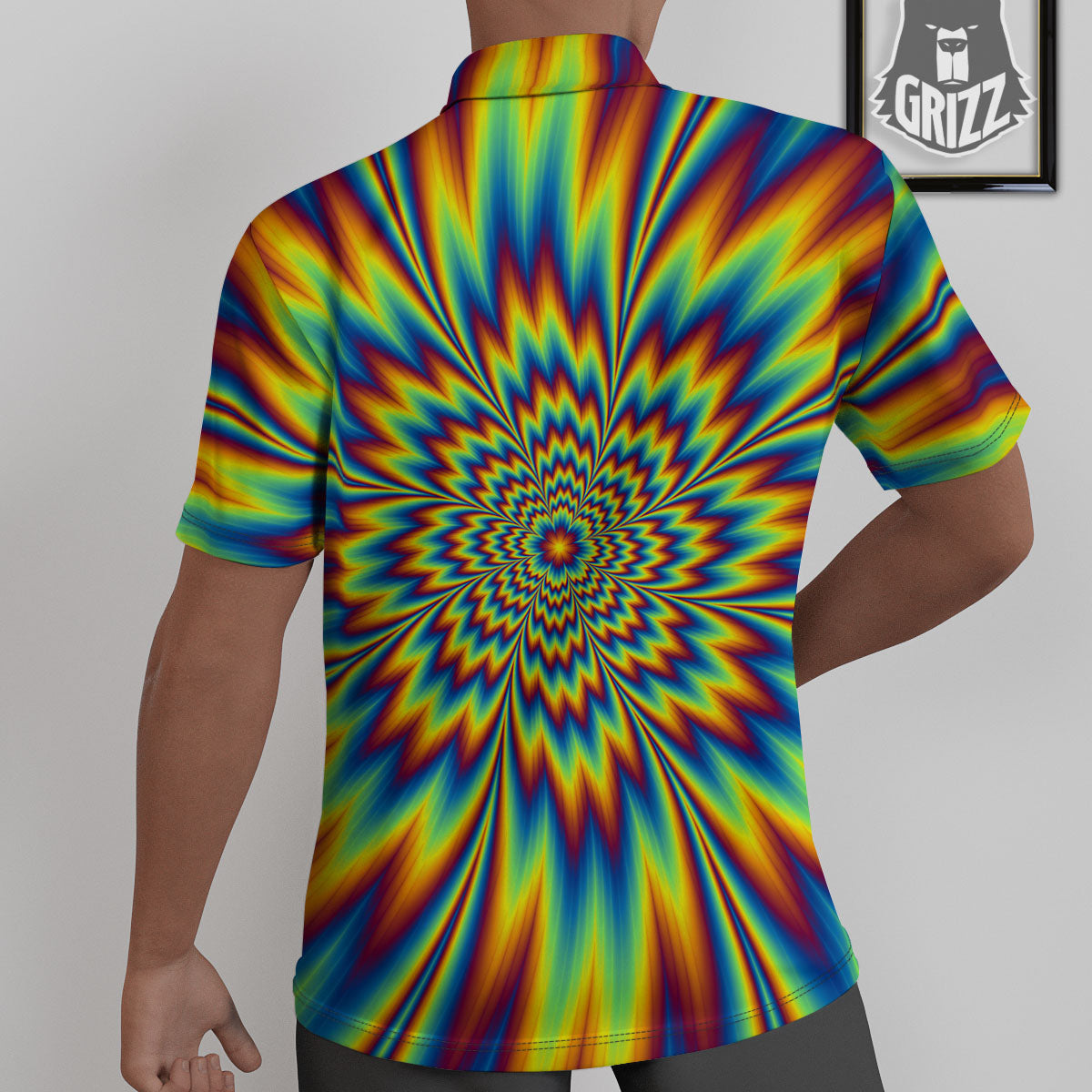 Optical Illusion Neon Psychedelic Untucked Shirts-grizzshop