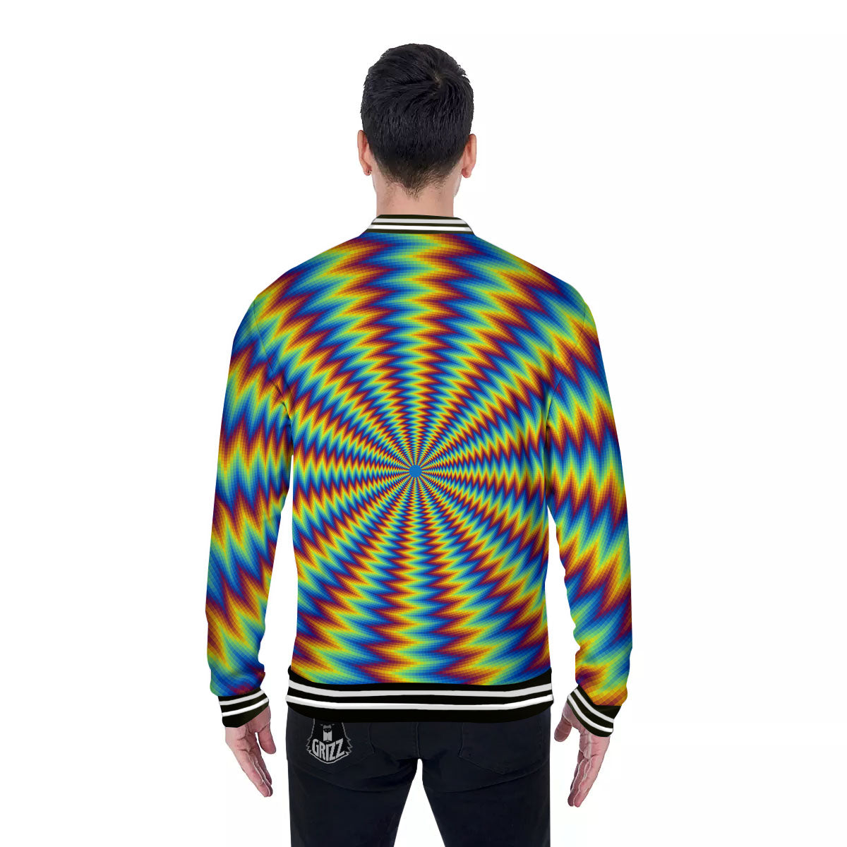 Optical Illusion Octagonal Psychedelic Baseball Jacket-grizzshop