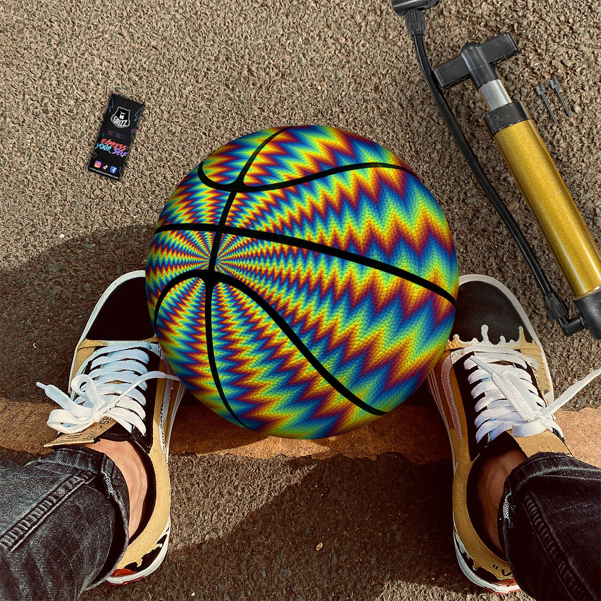 Optical Illusion Octagonal Psychedelic Basketball-grizzshop