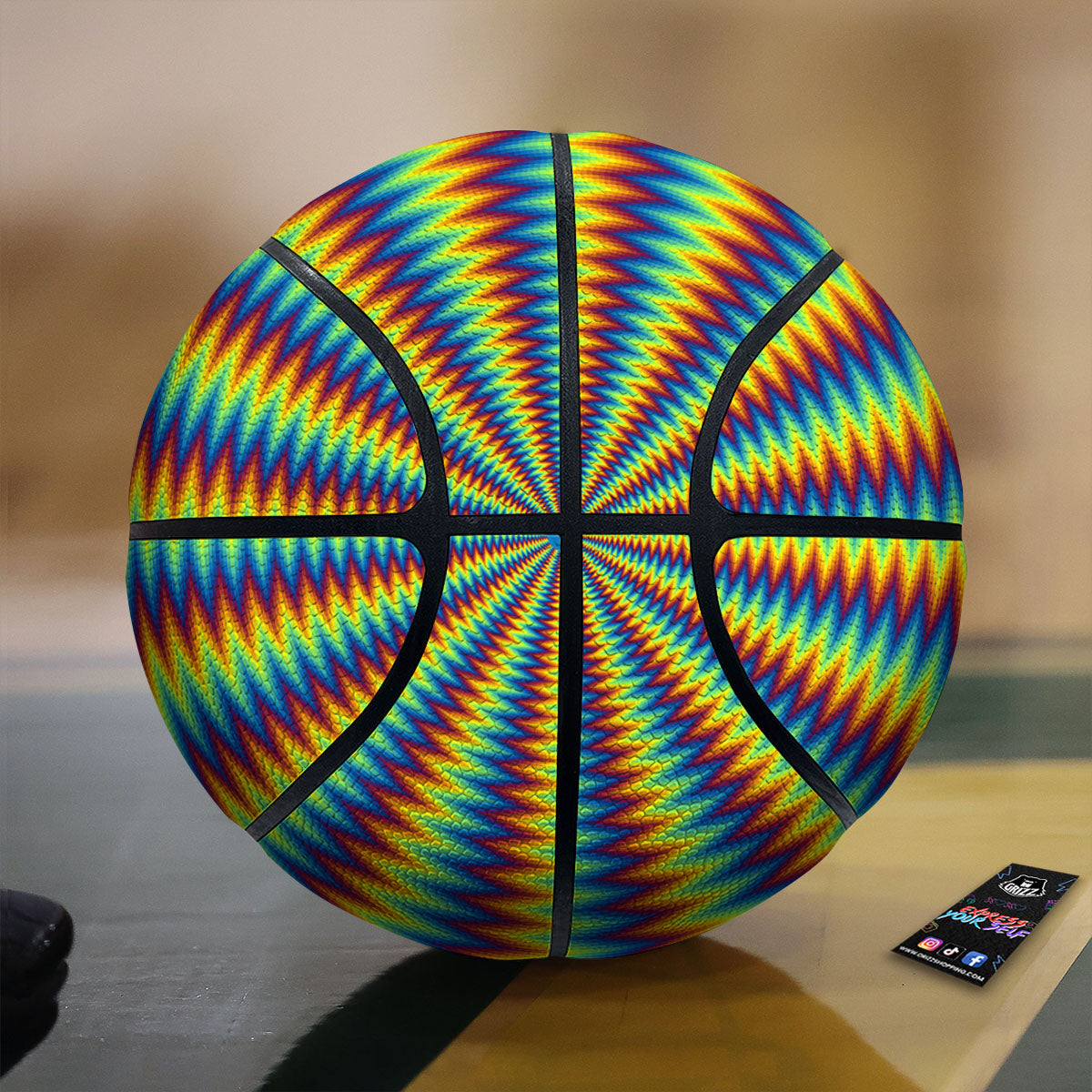 Optical Illusion Octagonal Psychedelic Basketball-grizzshop
