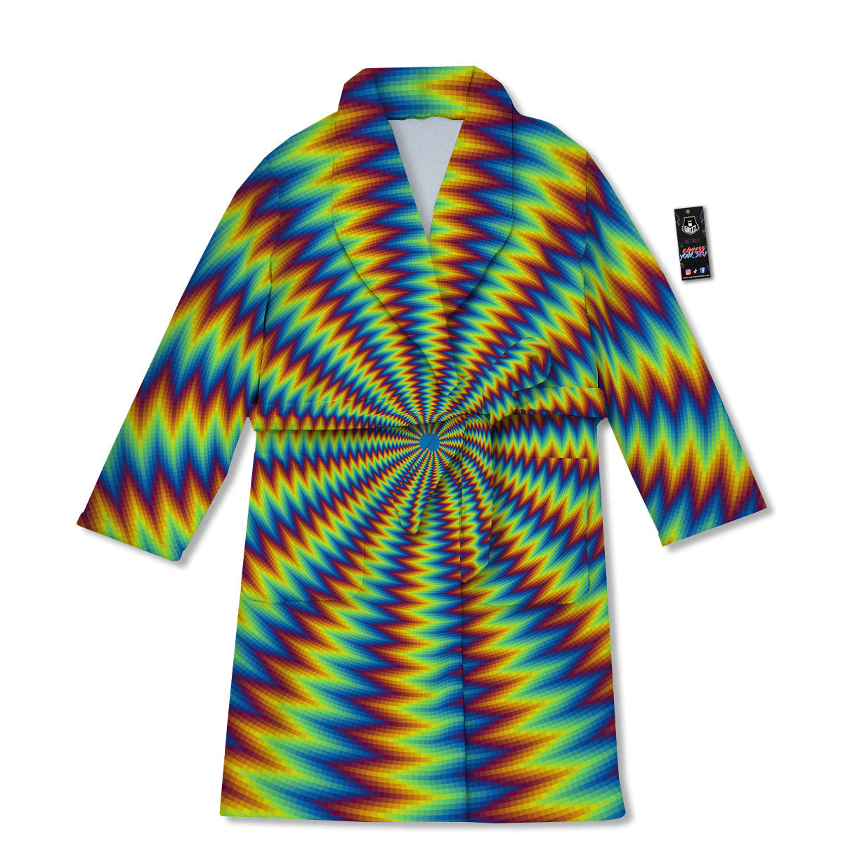 Optical Illusion Octagonal Psychedelic Bathrobe-grizzshop