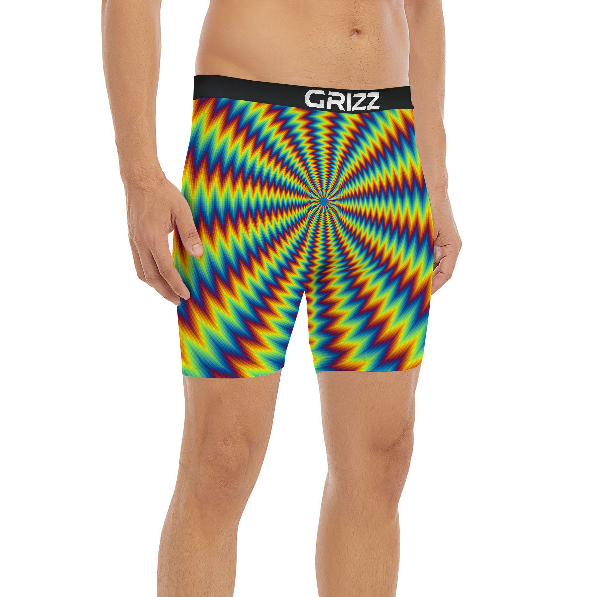 Optical Illusion Octagonal Psychedelic Boxer Briefs-grizzshop