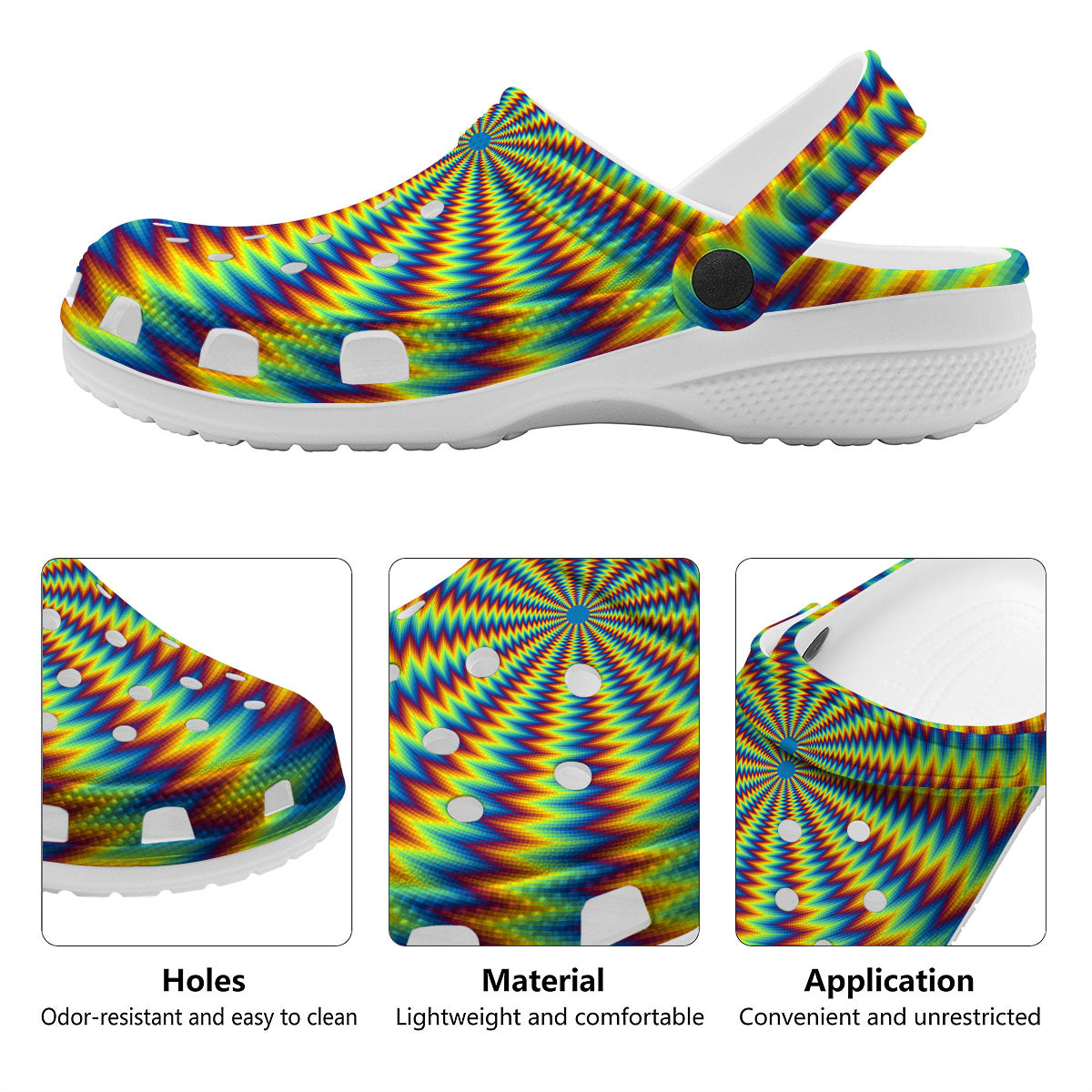 Optical Illusion Octagonal Psychedelic Clog-grizzshop