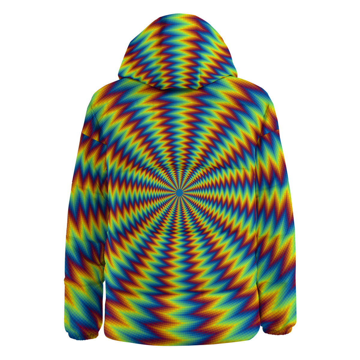Optical Illusion Octagonal Psychedelic Down Jacket-grizzshop