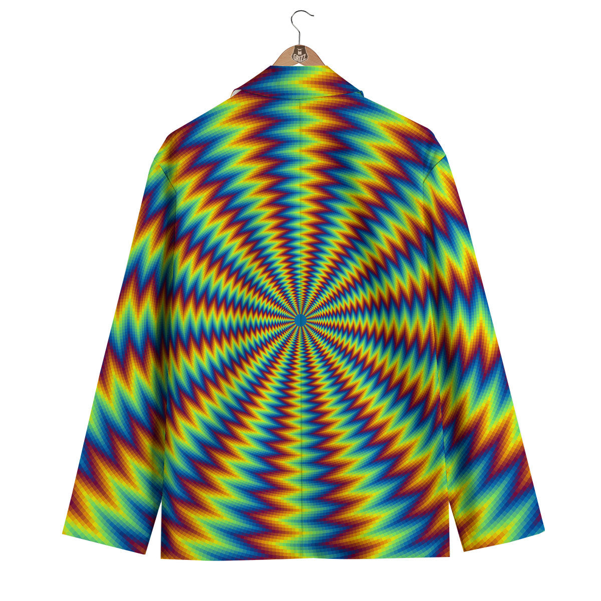 Optical Illusion Octagonal Psychedelic Men's Blazer-grizzshop