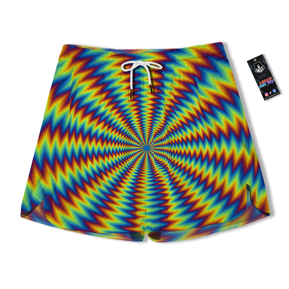Optical Illusion Octagonal Psychedelic Men's Running Shorts-grizzshop
