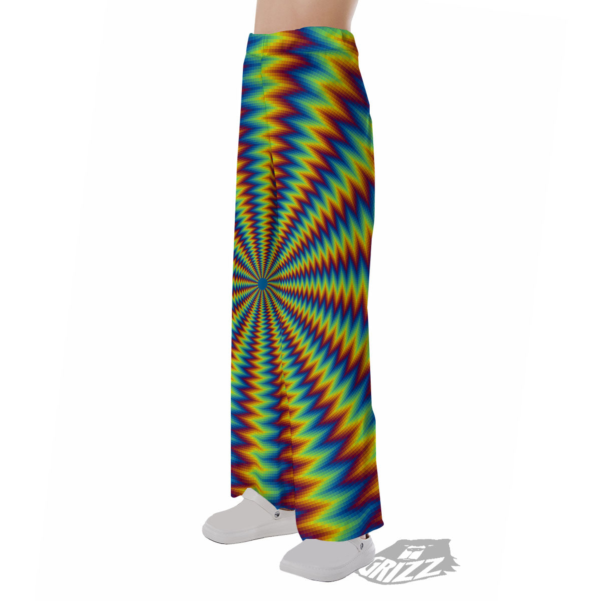 Optical Illusion Octagonal Psychedelic Pajama Pants-grizzshop