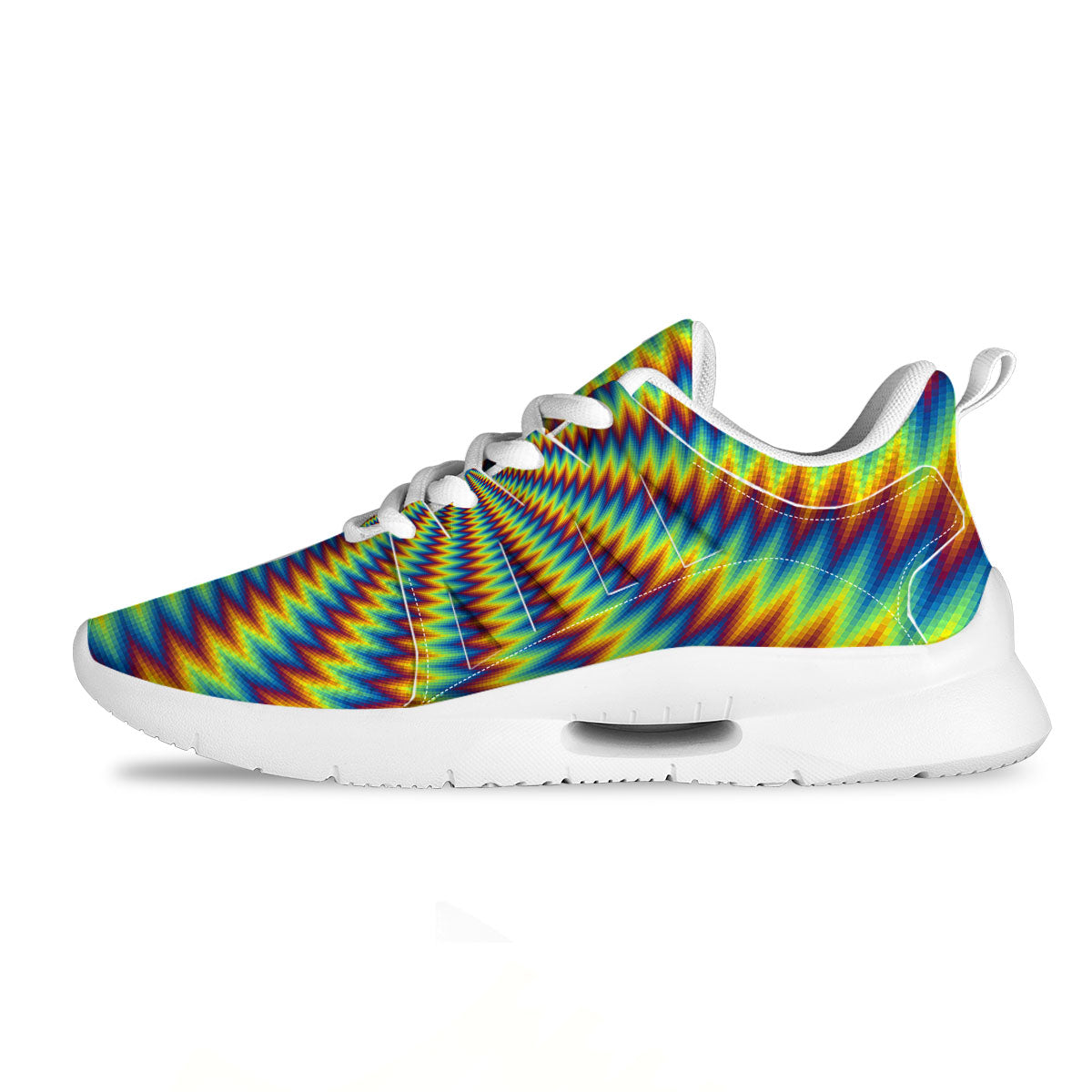 Optical Illusion Octagonal Psychedelic Tennis Shoes-grizzshop