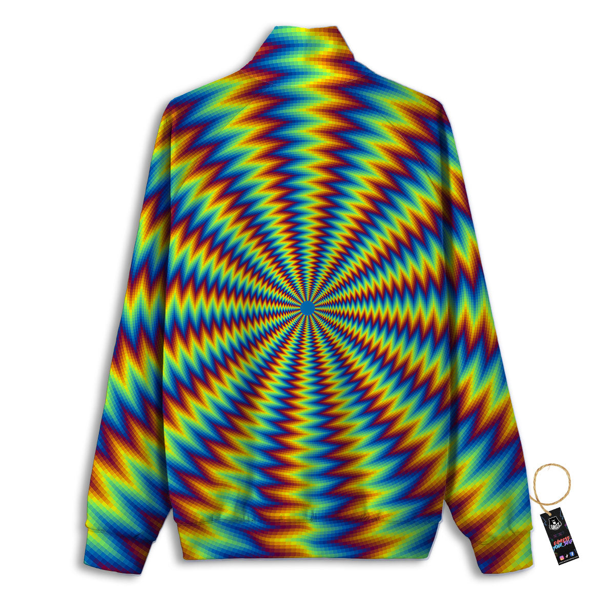 Optical Illusion Octagonal Psychedelic Track Jacket-grizzshop