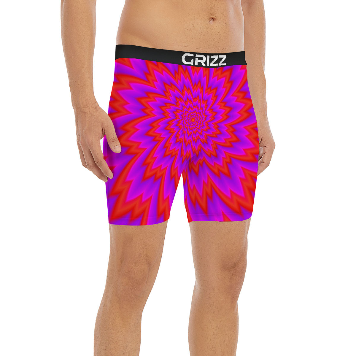 Optical Illusion Spiky Psychedelic Boxer Briefs-grizzshop