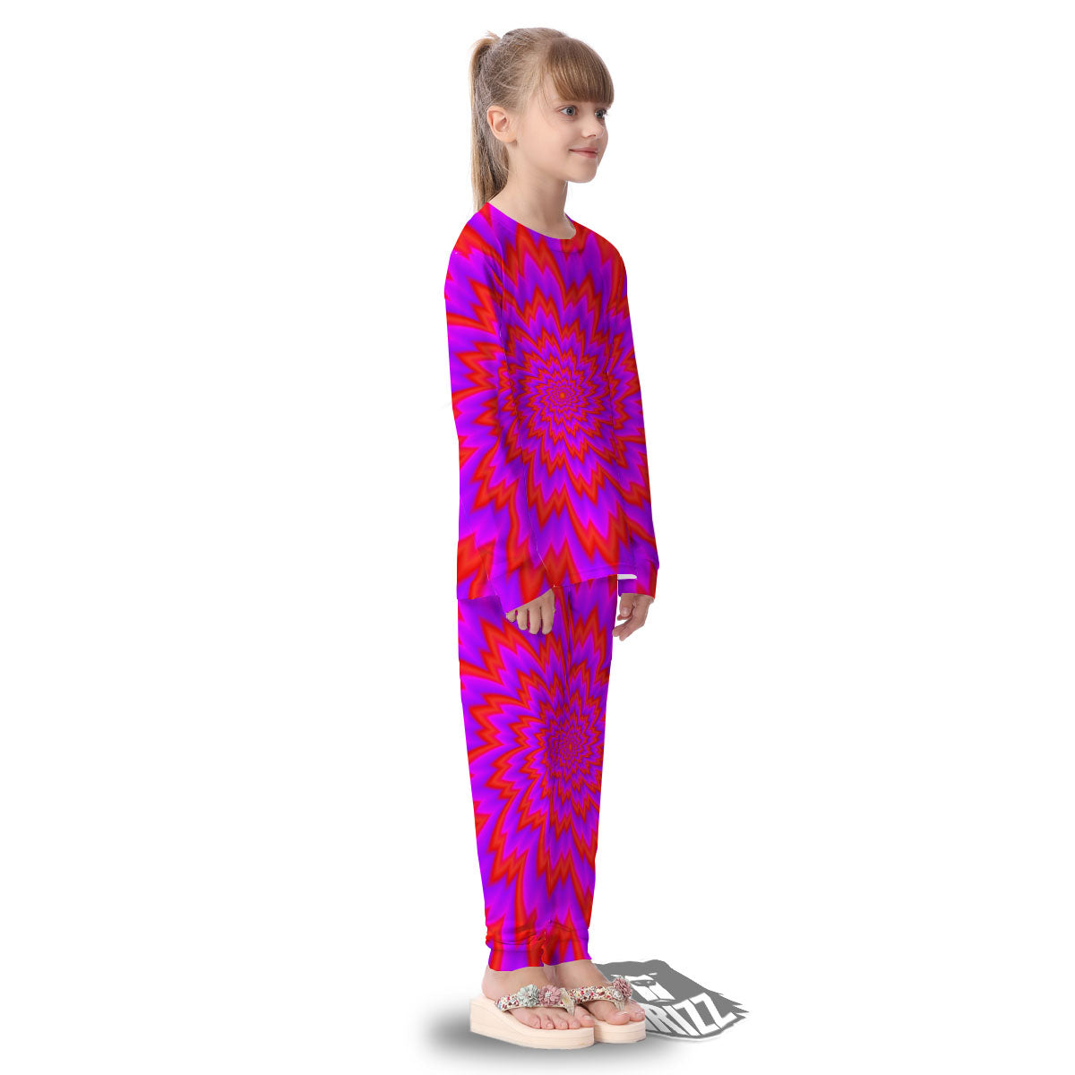 Optical Illusion Spiky Psychedelic Kid's Pajamas-grizzshop