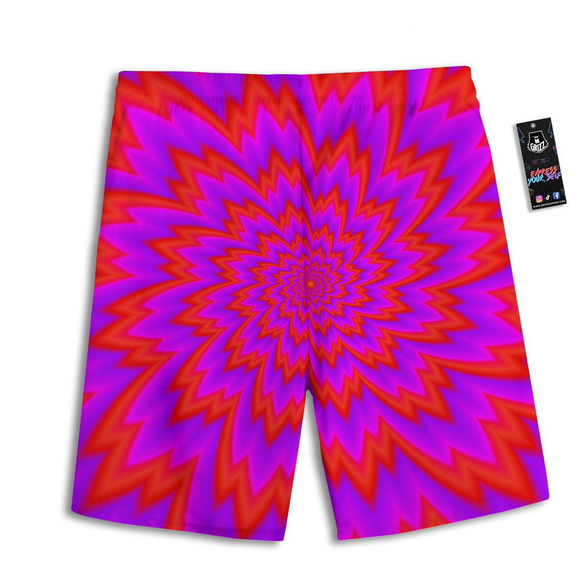 Optical Illusion Spiky Psychedelic Men's Athletic Shorts