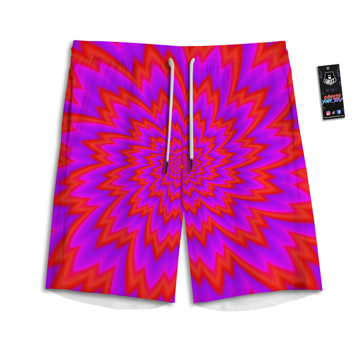Optical Illusion Spiky Psychedelic Men's Athletic Shorts