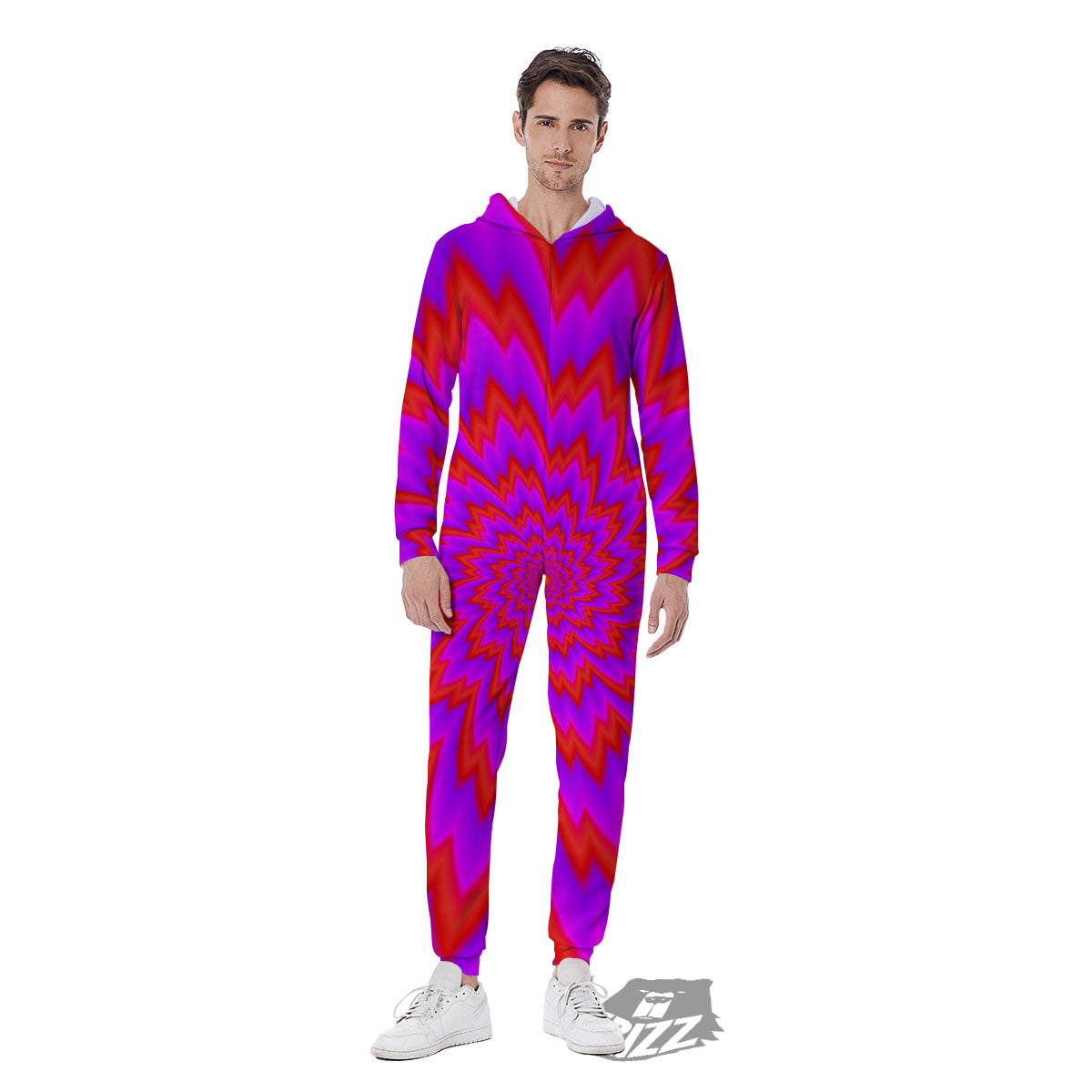 Optical Illusion Spiky Psychedelic Men's Jumpsuit-grizzshop