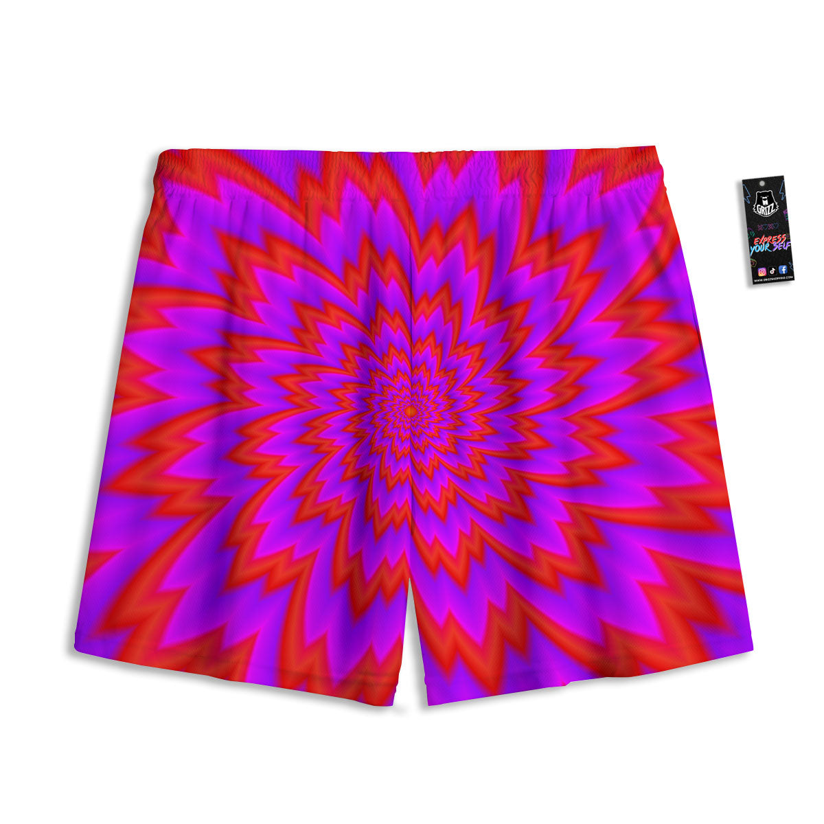 Optical Illusion Spiky Psychedelic Mesh Shorts