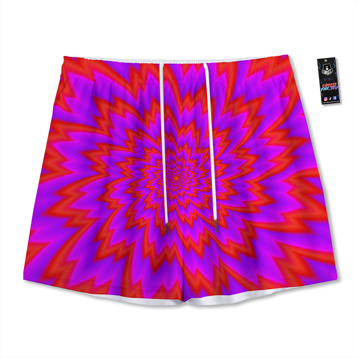 Optical Illusion Spiky Psychedelic Mesh Shorts