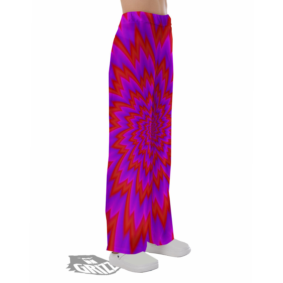 Optical Illusion Spiky Psychedelic Pajama Pants-grizzshop
