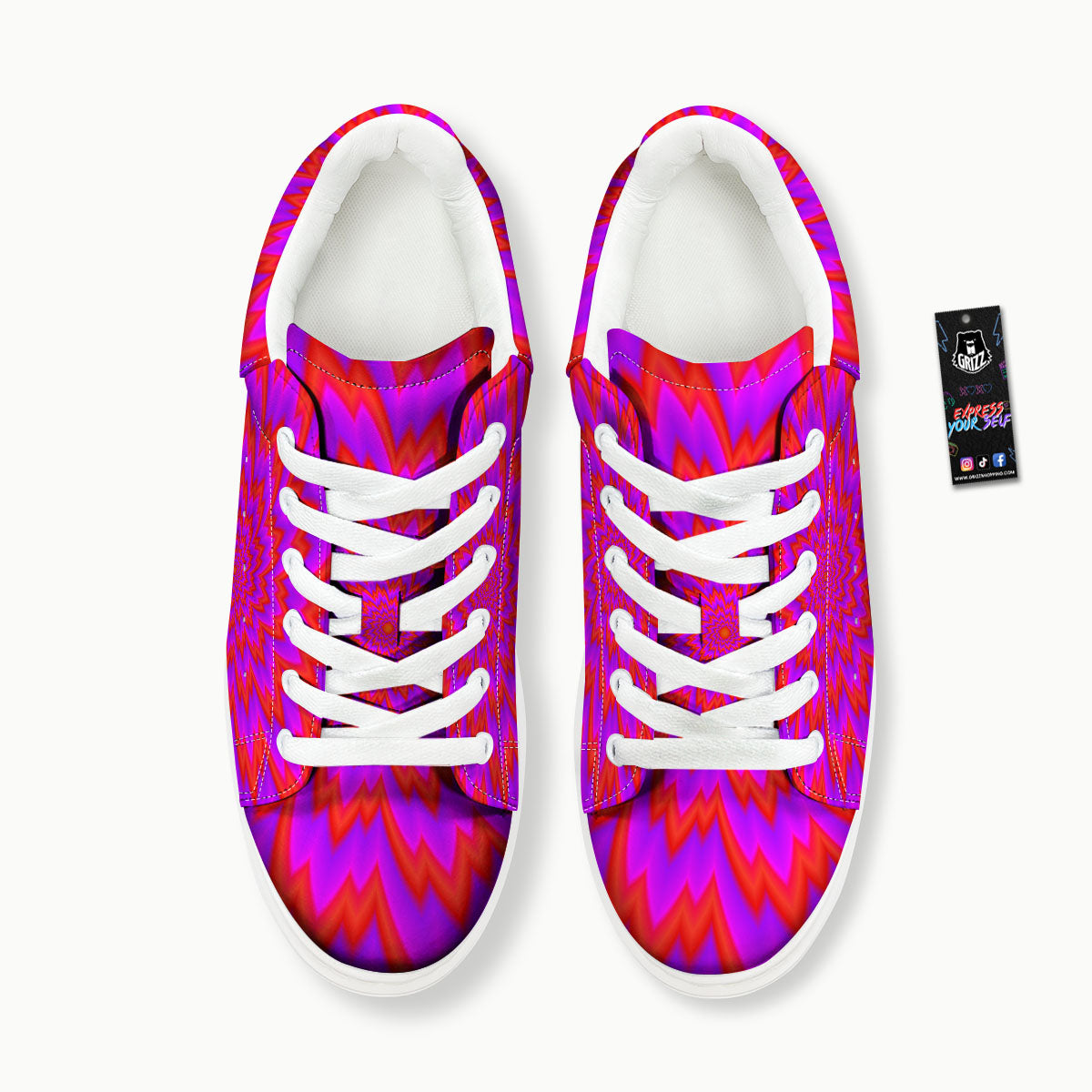 Optical Illusion Spiky Psychedelic Platform Shoes-grizzshop