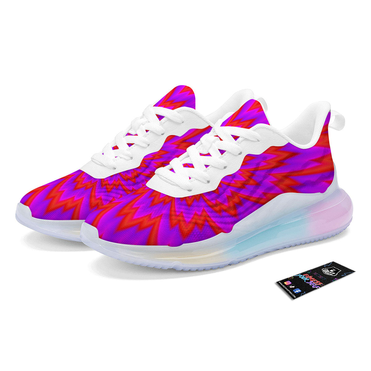 Optical Illusion Spiky Psychedelic Running Sneakers-grizzshop