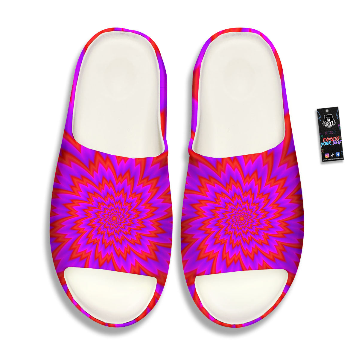 Optical Illusion Spiky Psychedelic Sandals-grizzshop